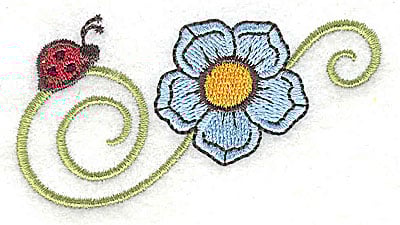 Embroidery Design: Ladybug and flower<br> 3.01w X 1.63h | Embroidery Legacy Embroidery Design: Ladybug and flower<br> 3.01w X 1.63h