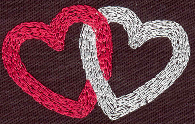 Embroidery Design: Two hearts<br>1.96w X 1.23h