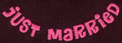 Embroidery Design: Just married <br>2.87w X 1.10h | Embroidery Legacy Embroidery Design: Just married <br>2.87w X 1.10h
