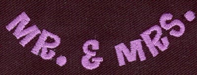 Embroidery Design: Mr. & Mrs.<br>2.90w X 1.19h