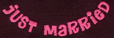 Embroidery Design: Just married <br>2.87w X 1.22h | Embroidery Legacy Embroidery Design: Just married <br>2.87w X 1.22h
