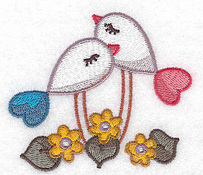 Embroidery Design: Birds and flowers<br> 3.24w X 2.84h
