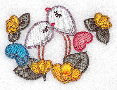 Embroidery Design: Birds and flowers<br> 3.11w X 2.27h