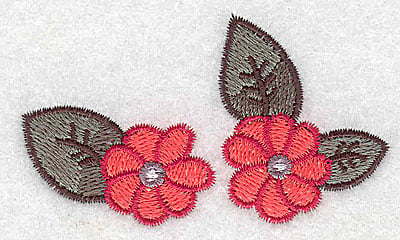Embroidery Design: Flower duo<br> 3.02w X 1.77h