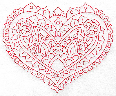 Embroidery Design: Heart 5 Large<br> 6.19w X 5.14h