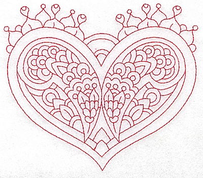 Embroidery Design: Heart 6 Large<br> 6.23w X 5.32h