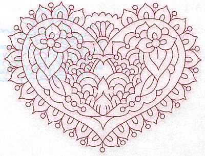 Embroidery Design: Heart 7 Large<br> 6.23w X 4.73h