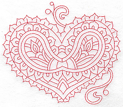 Embroidery Design: Heart 8 Large<br> 6.22w X 5.44h