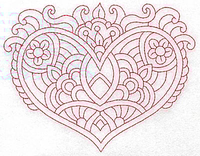 Embroidery Design: Heart 9 Large<br> 6.21w X 4.85h | Embroidery Legacy Embroidery Design: Heart 9 Large<br> 6.21w X 4.85h