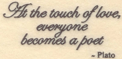 Embroidery Design: Small At the touch of love<br>5.54w X 2.71h