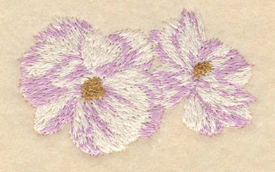 Embroidery Design: Double flower<br>2.69w X 1.67h | Embroidery Legacy Embroidery Design: Double flower<br>2.69w X 1.67h