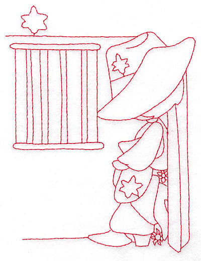 Embroidery Design: Sheriff at jailhouse large<br> 4.50w X 5.79h