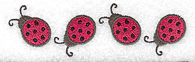 Embroidery Design: Four ladybugs<br> 3.88w X 1.14h
