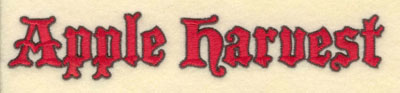 Embroidery Design: Apple Harvest Text<br>7.58w X 1.39h