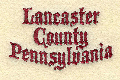 Embroidery Design: Lancaster County Pennsylvania<br>2.97w X 1.82h