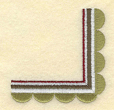 Embroidery Design: Scallop Corner<br>2.68w X 2.67h