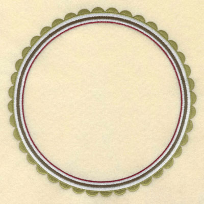 Embroidery Design: Scallop Border Round<br>6.99w X 6.99h