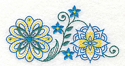 Embroidery Design: Floral design A<br> 3.79w X 2.98h