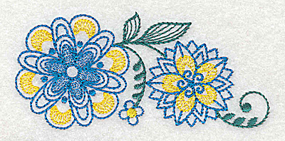 Embroidery Design: Floral design C<br> 3.82w X 1.76h