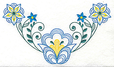 Embroidery Design: Floral design D large<br> 6.95w X 3.88h