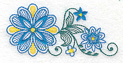 Embroidery Design: Floral design G<br> 3.70w X 1.77h