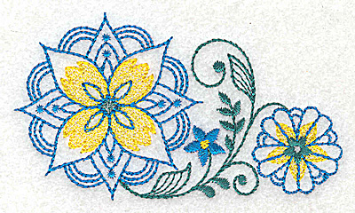 Embroidery Design: Floral design H<br> 3.82w X 2.23h