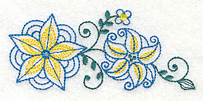 Embroidery Design: Floral design I<br> 3.83w X 1.71h
