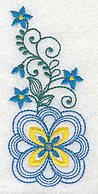 Embroidery Design: Floral design J<br> 1.72w X 3.86h