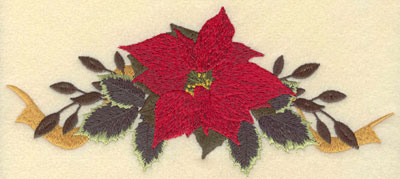 Embroidery Design: Large Poinsetta with Bow<br>8.14w X 3.60h