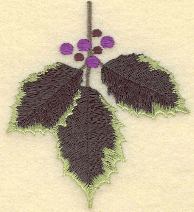 Embroidery Design: Holly<br>3.17w X 3.50h