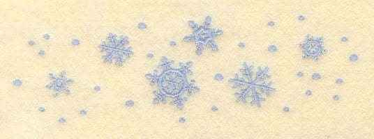 Embroidery Design: Row of Assorted Snowflakes<br>7.00w X 2.15h | Embroidery Legacy Embroidery Design: Row of Assorted Snowflakes<br>7.00w X 2.15h