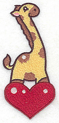 Embroidery Design: Giraffe on heart large<br> 2.26w X 4.96h