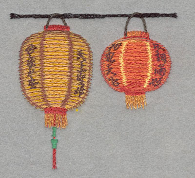 Embroidery Design: Chinese Lantern Double Small Applique<br>3.62h X 3.87w