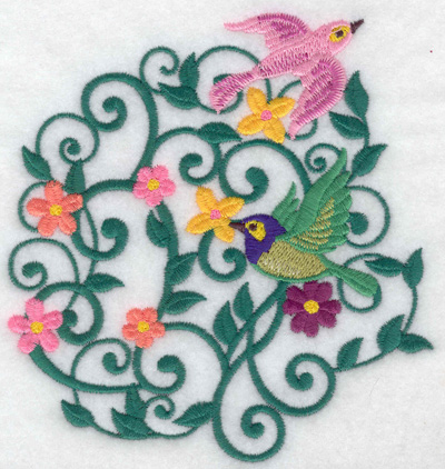 Embroidery Design: Birds in flight large<br> 4.68w X 4.94h