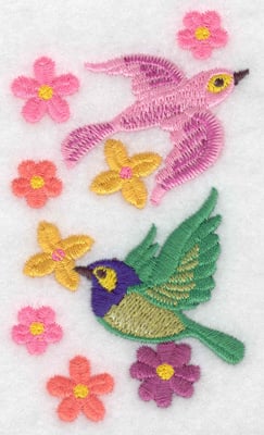 Embroidery Design: Birds in flight verticle<br> 2.20w X 3.87h