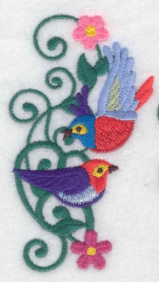Embroidery Design: Bird duo<br> 2.11w X 3.77h
