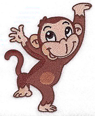 Embroidery Design: Monkey A large<br> 3.95w X 4.96h | Embroidery Legacy Embroidery Design: Monkey A large<br> 3.95w X 4.96h