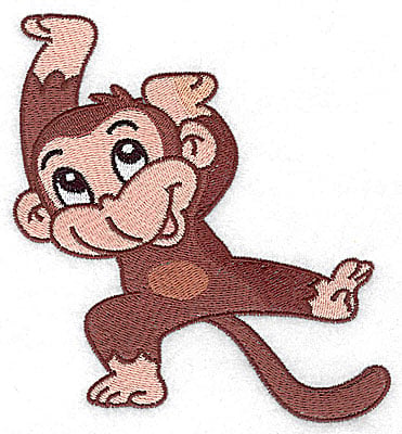 Embroidery Design: Monkey E large<br> 4.79w X 4.97h