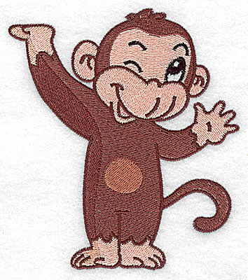 Embroidery Design: Monkey G large<br> 4.38w X 4.95h