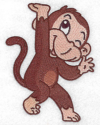 Embroidery Design: Monkey J large<br> 3.81w X 4.94h