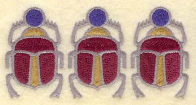 Embroidery Design: Scarab beetle row<br>3.89w X 1.92h | Embroidery Legacy Embroidery Design: Scarab beetle row<br>3.89w X 1.92h