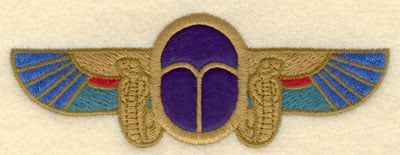 Embroidery Design: Winged scarab applique<br>5.01w X 1.76h