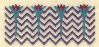 Embroidery Design: Lotus and Nile border short<br>3.07w X 1.42h