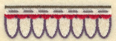 Embroidery Design: Feather border short<br>3.14w X 1.01h