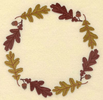 Embroidery Design: Oak Leaves with Acorns Circular Border<br>7.01w X 7.01h | Embroidery Legacy Embroidery Design: Oak Leaves with Acorns Circular Border<br>7.01w X 7.01h