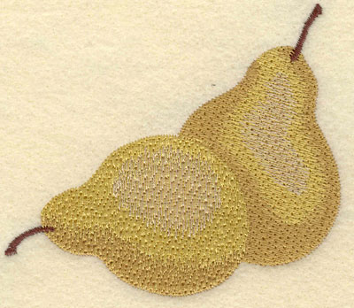 Embroidery Design: Two Pears<br>3.73w X 3.28h | Embroidery Legacy Embroidery Design: Two Pears<br>3.73w X 3.28h
