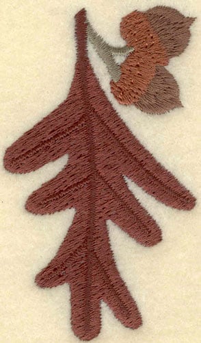 Embroidery Design: Oak Leaf with Acorns<br>1.91w X 3.21h