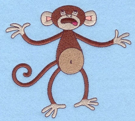 Embroidery Design: Monkey Standing Large<br>4.60h X 5.09w