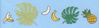 Embroidery Design: Bananas Leaves Pineapple Large<br>2.03h X 8.06w