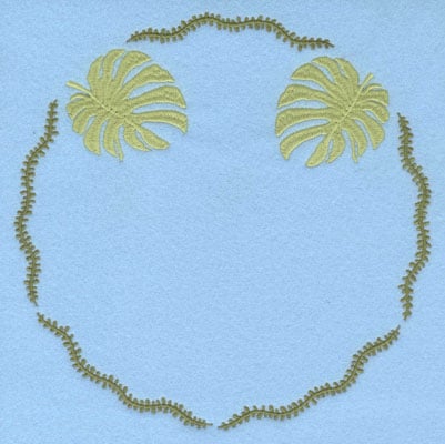 Embroidery Design: Circle Vine with Palm Leaves<br>7.47w X 7.47h